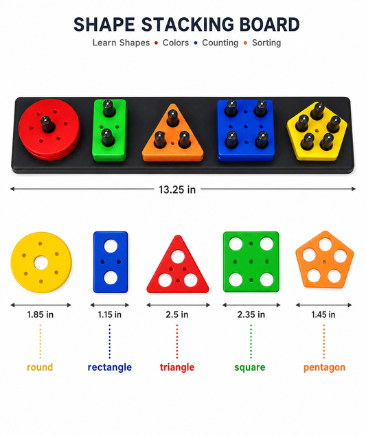 Montessori Shape Genius Kit — Shape Sorting & Stacking Toy for Toddlers