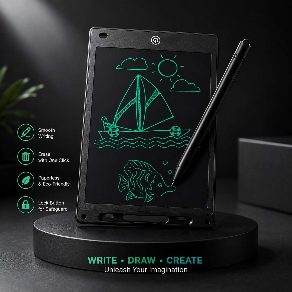 Doodlyn LCD Board — Portable Erasable Writing Tablet for Kids