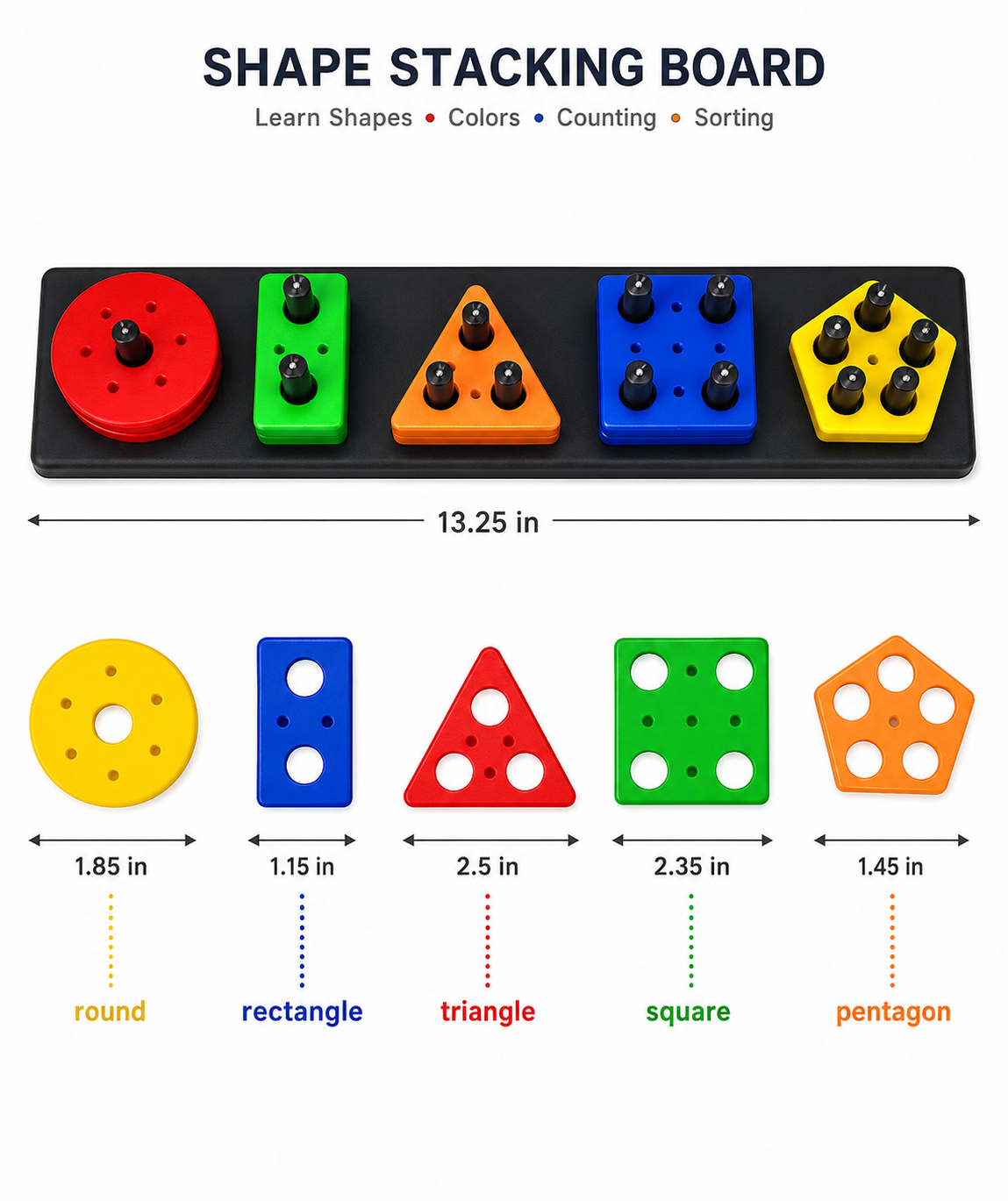 Montessori Shape Genius Kit — Shape Sorting & Stacking Toy for Toddlers