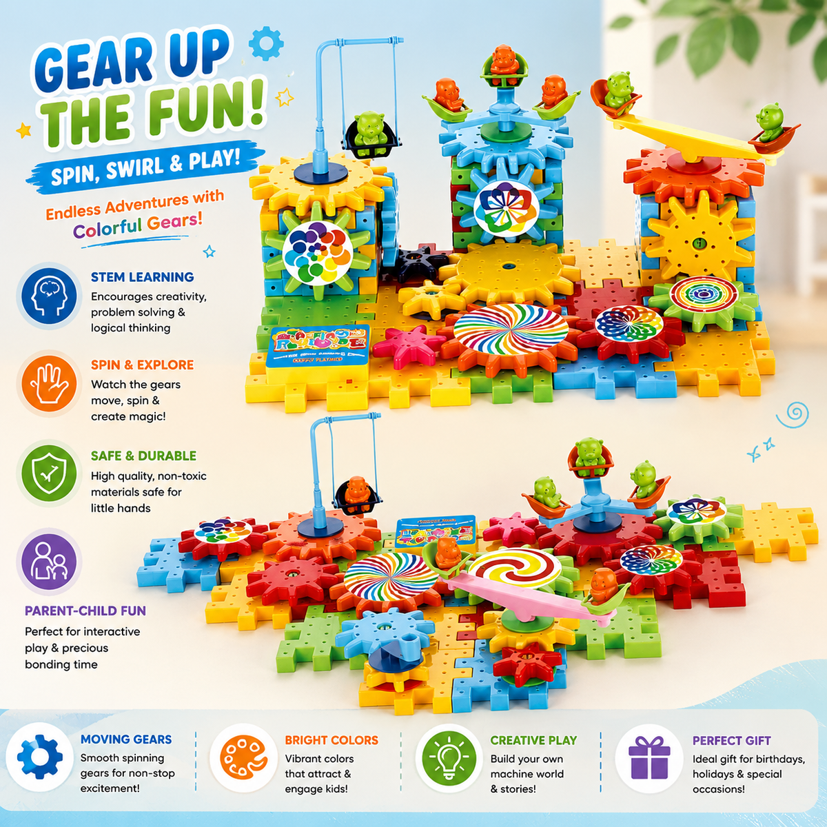 Little Engineer Gear Lab — STEM Gear Building Kit for Kids 3+