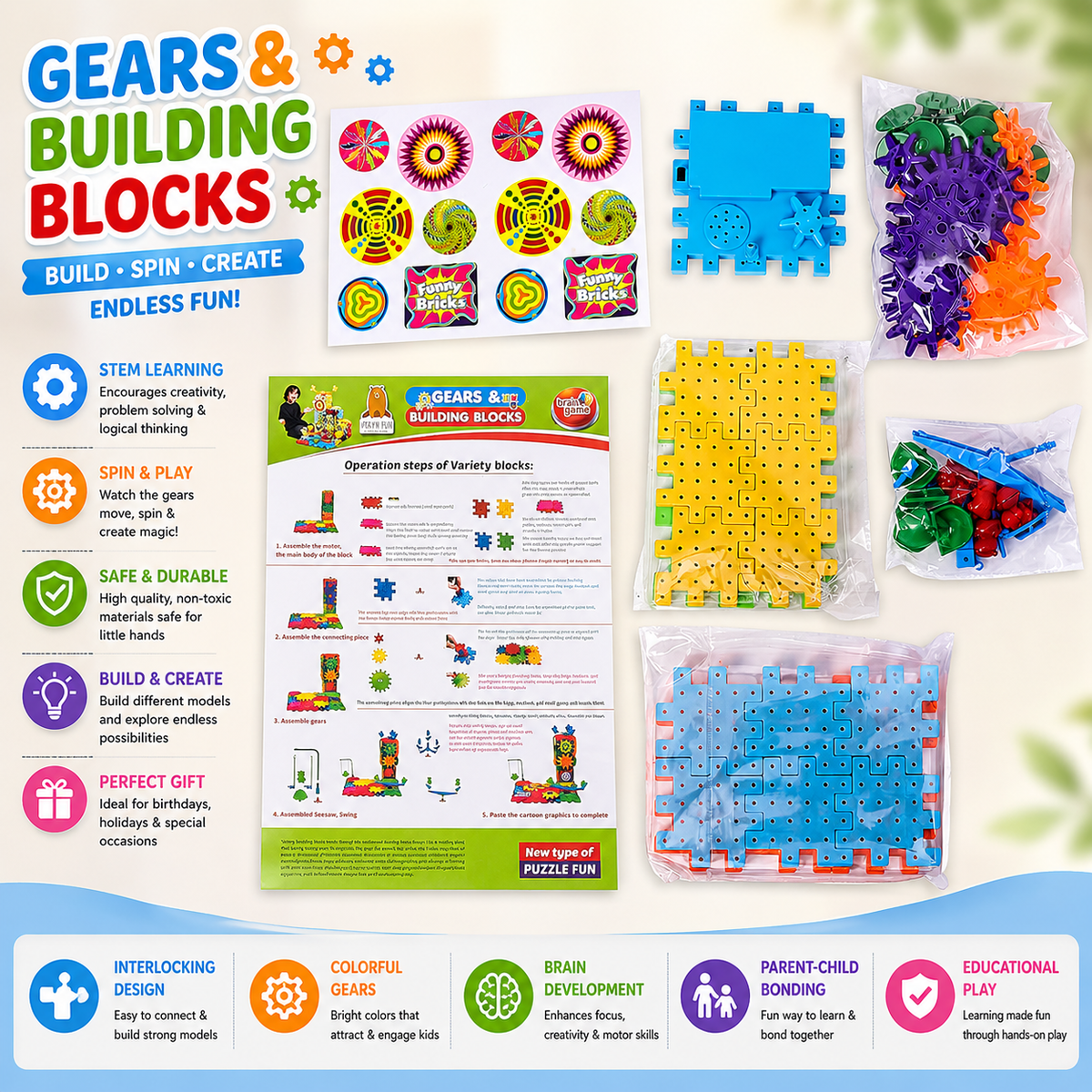 Little Engineer Gear Lab — STEM Gear Building Kit for Kids 3+