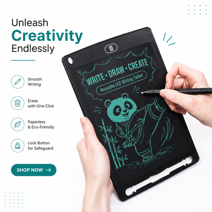 Doodlyn LCD Board — Portable Erasable Writing Tablet for Kids